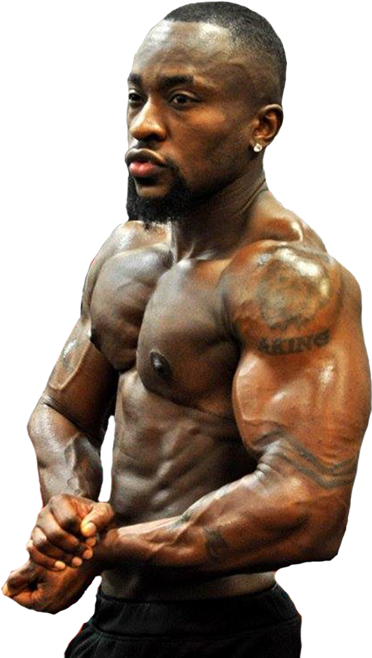 Muscular Bodybuilder Profile Pose PNG image