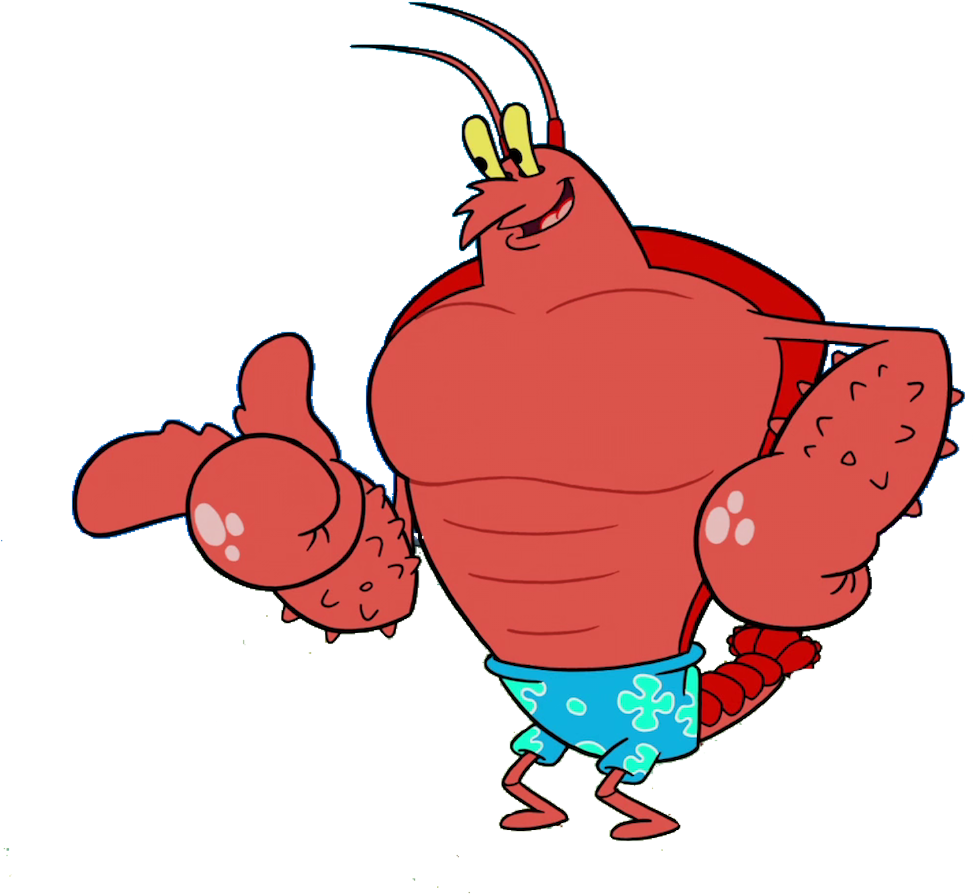 Muscular Cartoon Lobsterin Shorts PNG image