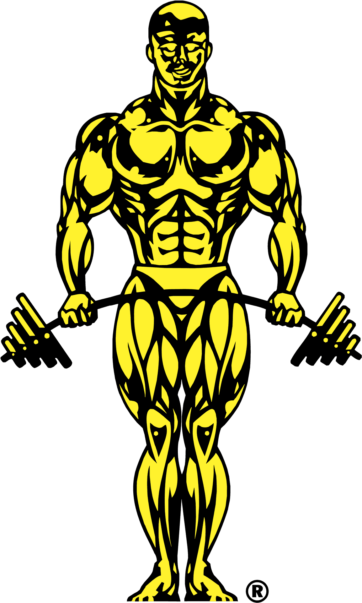 Muscular Figure Gym Logo PNG image