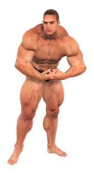 Muscular Man Pose PNG image