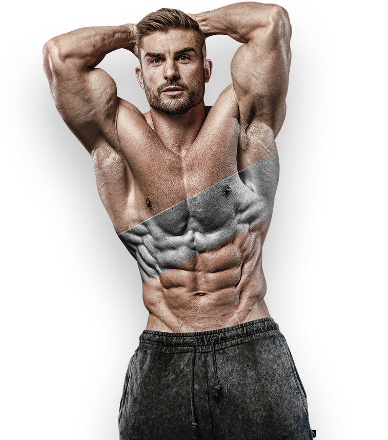 Muscular Man Showing Abs PNG image