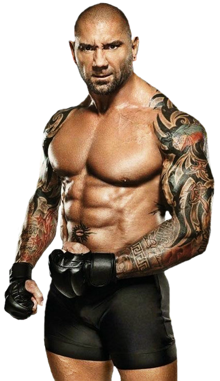 Muscular Tattooed Wrestler Portrait PNG image