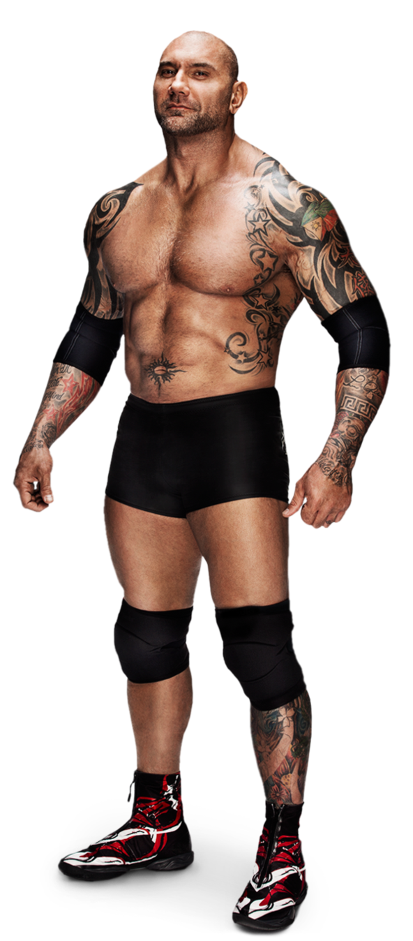 Muscular Tattooed Wrestler Pose PNG image