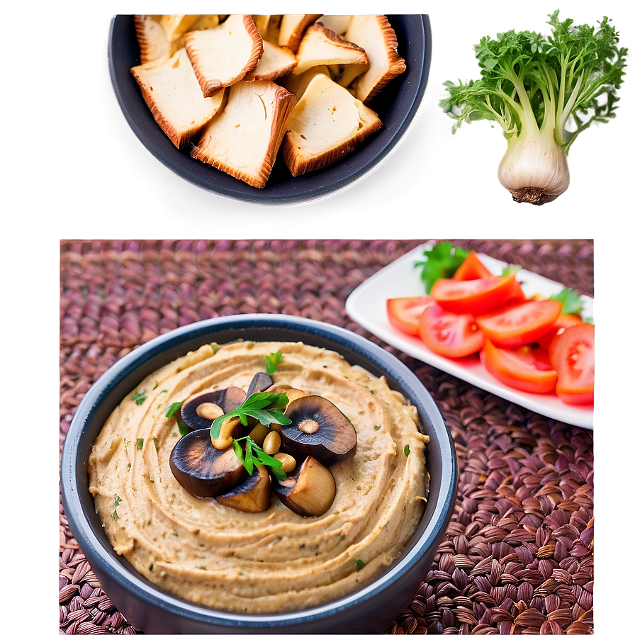 Mushroom Garlic Hummus Png 06252024 PNG image