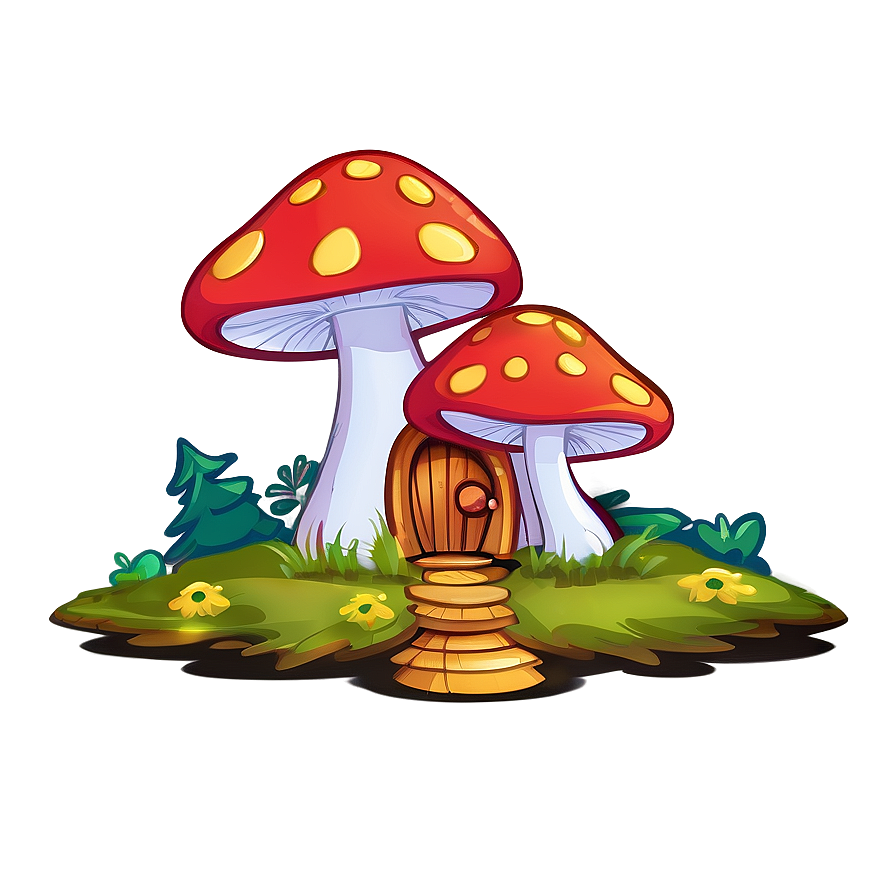 Mushroom House Cartoon Png 06272024 PNG image