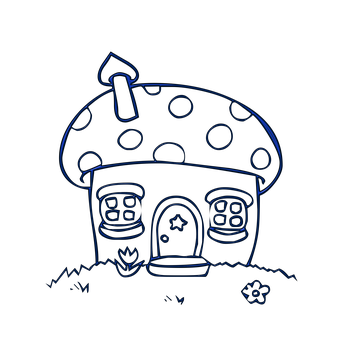 Mushroom House Illustration PNG image