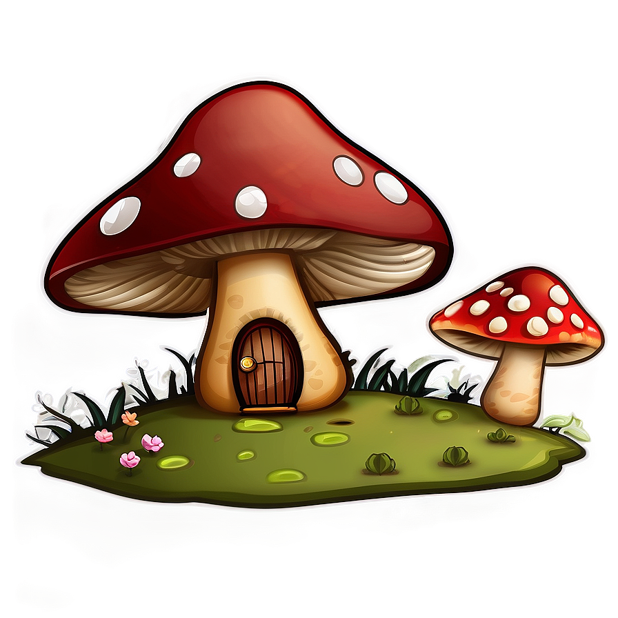 Mushroom Village Cartoon Png Wug PNG image