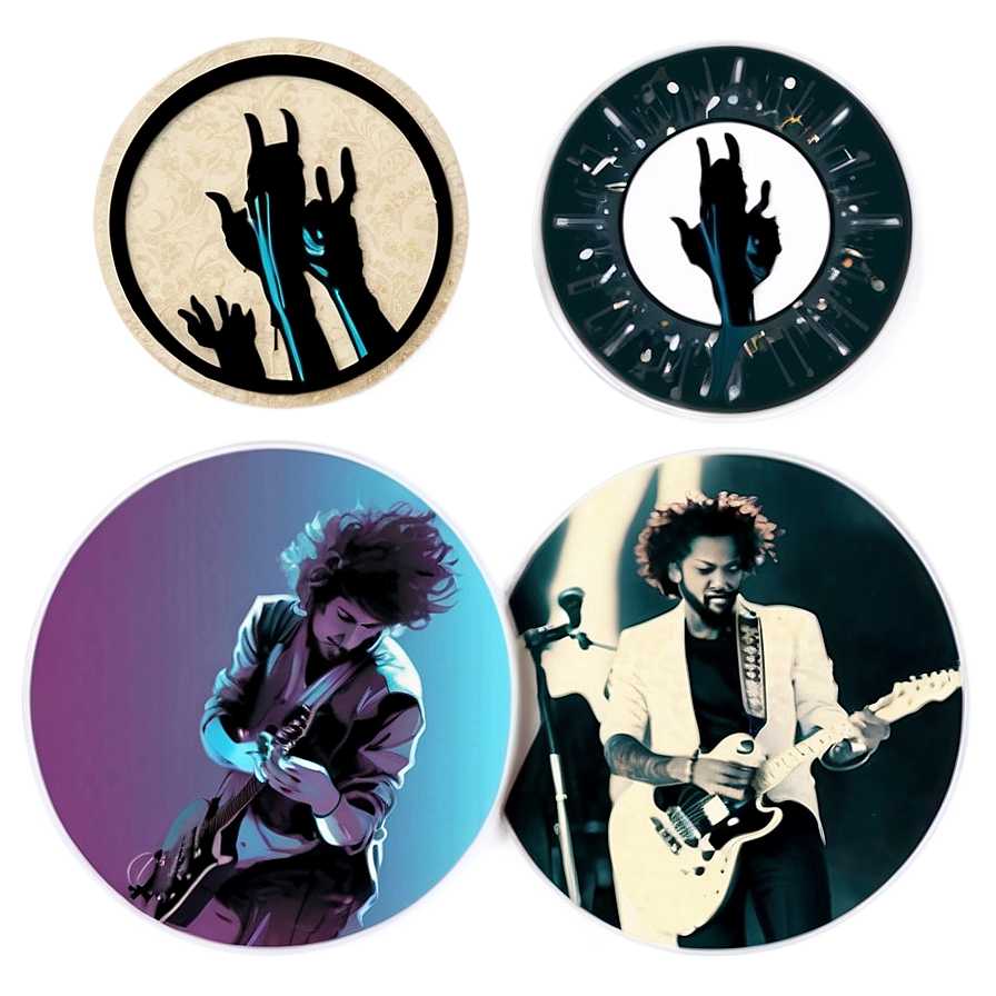 Music Band Circular Sticker Png Svl78 PNG image