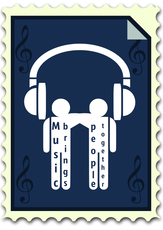 Music Brings People Together Stamp PNG image