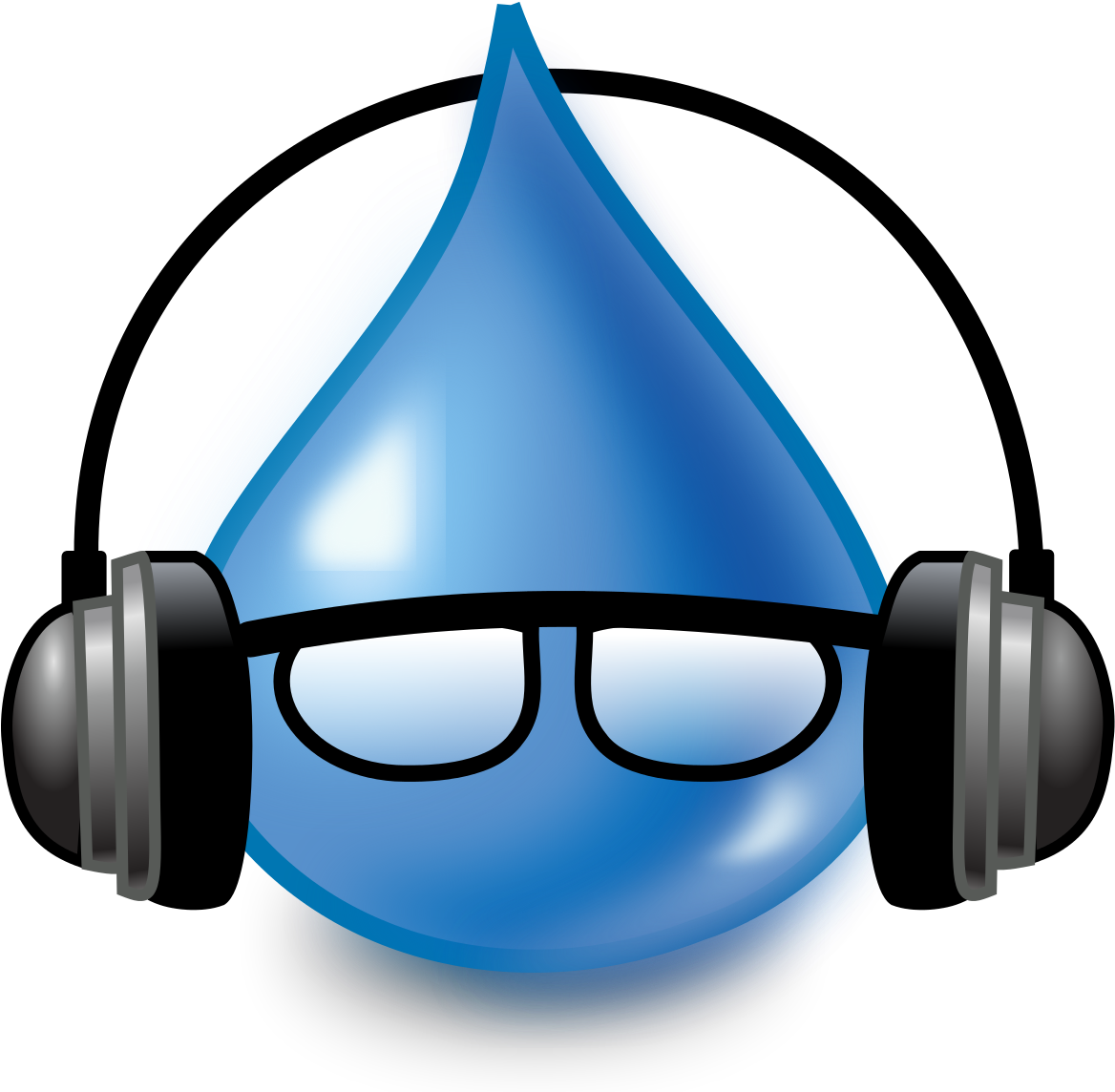 Music Drop Iconwith Headphones PNG image