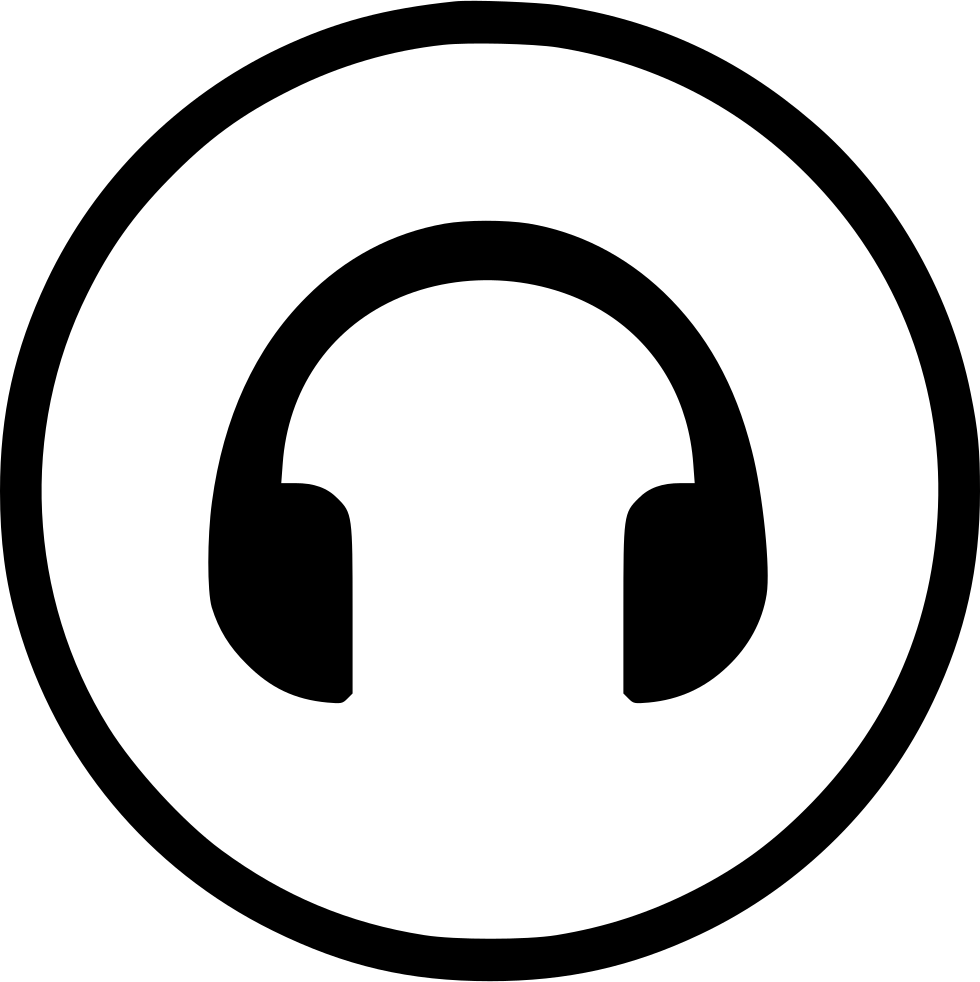 Music Headphones Icon Blackand White PNG image