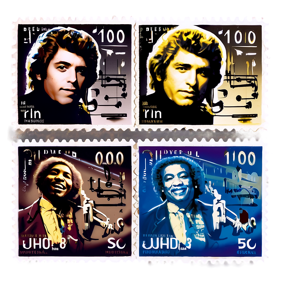 Music Legends Postage Stamp Png 06122024 PNG image