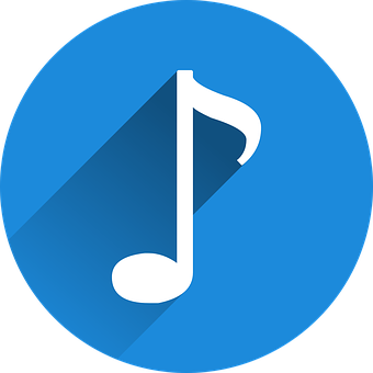 Music Note Icon Blue Background PNG image
