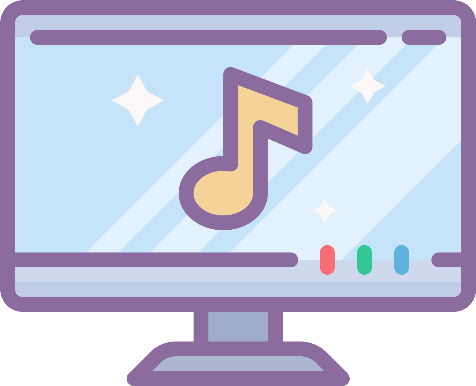 Music Note Iconon Computer Screen PNG image