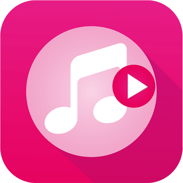 Music Play Icon Pink Background PNG image