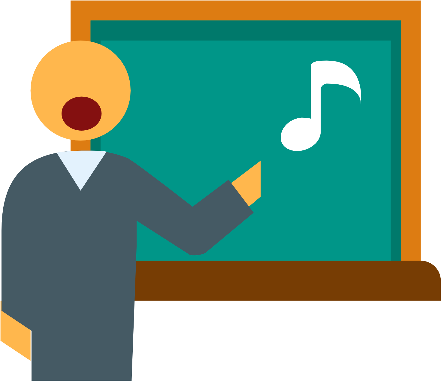 Music Teacher Blackboard Illustration PNG image