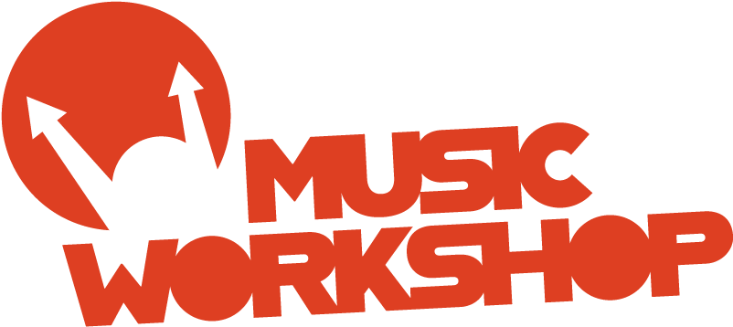 Music Workshop Logo_ Red Background PNG image