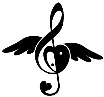 Musical Heart Love Symbol Black And White PNG image