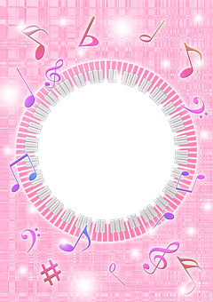 Musical Keyboard Circle Abstract PNG image