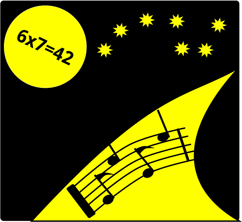 Musical Night Sky Math Concept PNG image