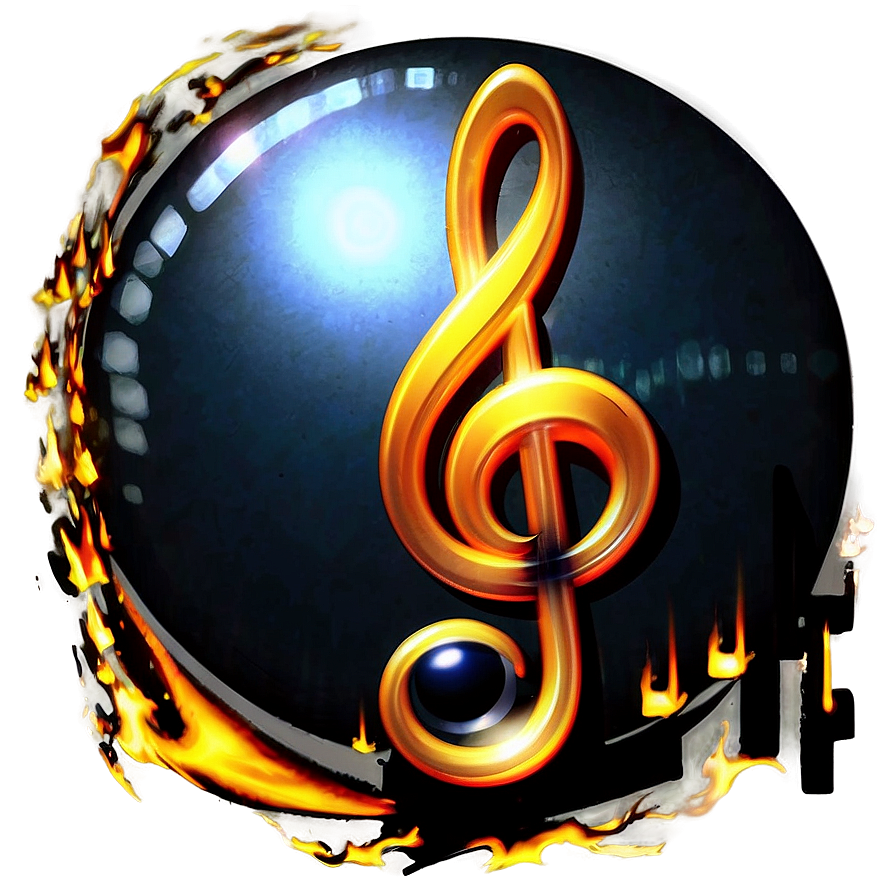 Musical Note On Fire Png Frc PNG image