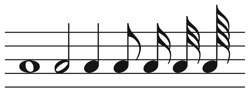 Musical Noteson Staff PNG image