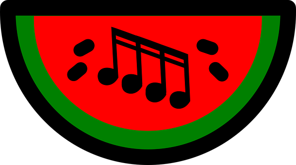 Musical Watermelon Slice Graphic PNG image