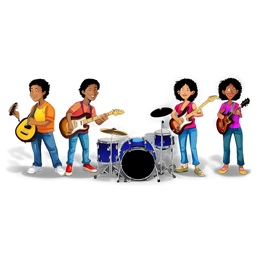 Musician And Band Cartoon Character Png 1 PNG image