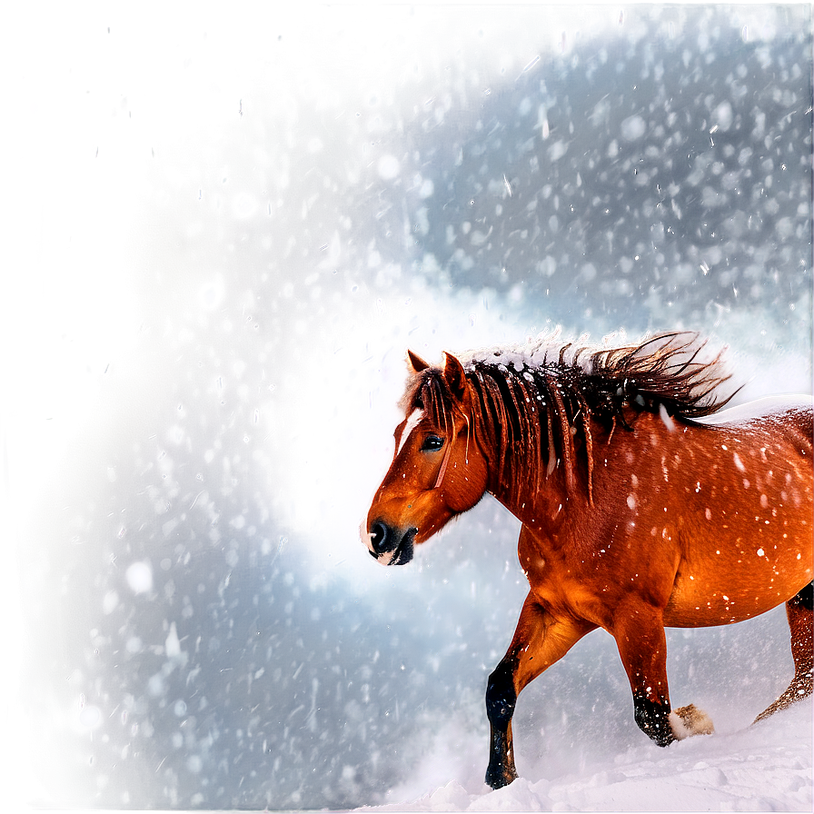 Mustang Horse In Blizzard Png 57 PNG image