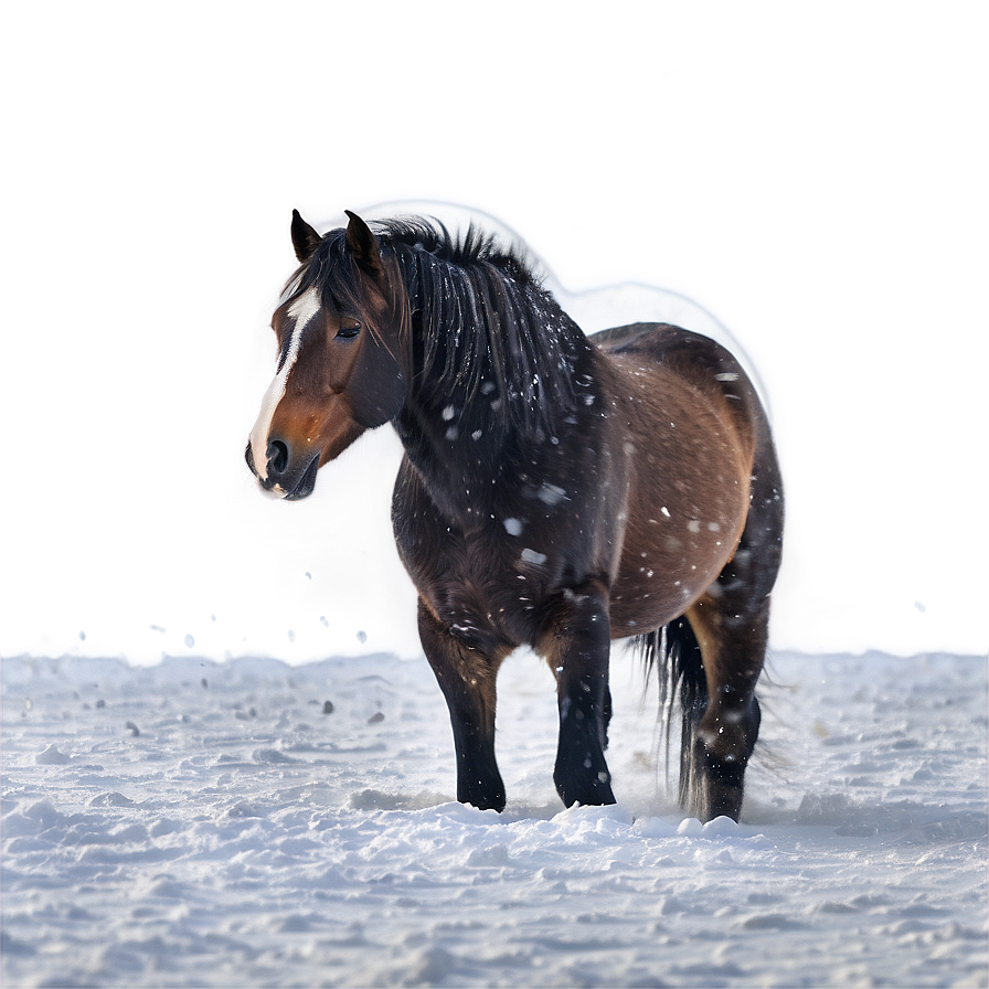 Mustang Horse In Blizzard Png Taw48 PNG image