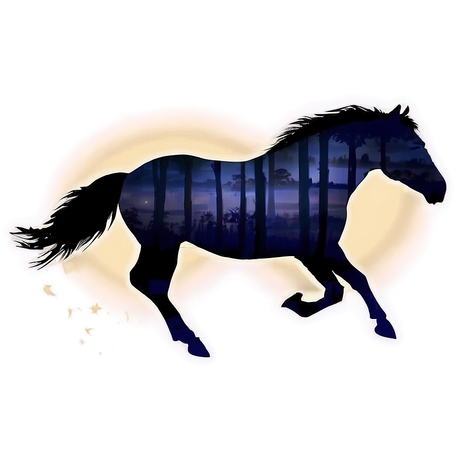 Mustang Horse Silhouette Dusk Png 54 PNG image