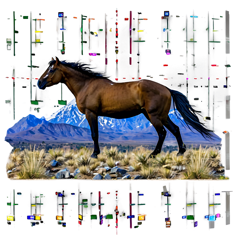 Mustang Horse With Mountain Backdrop Png 06262024 PNG image