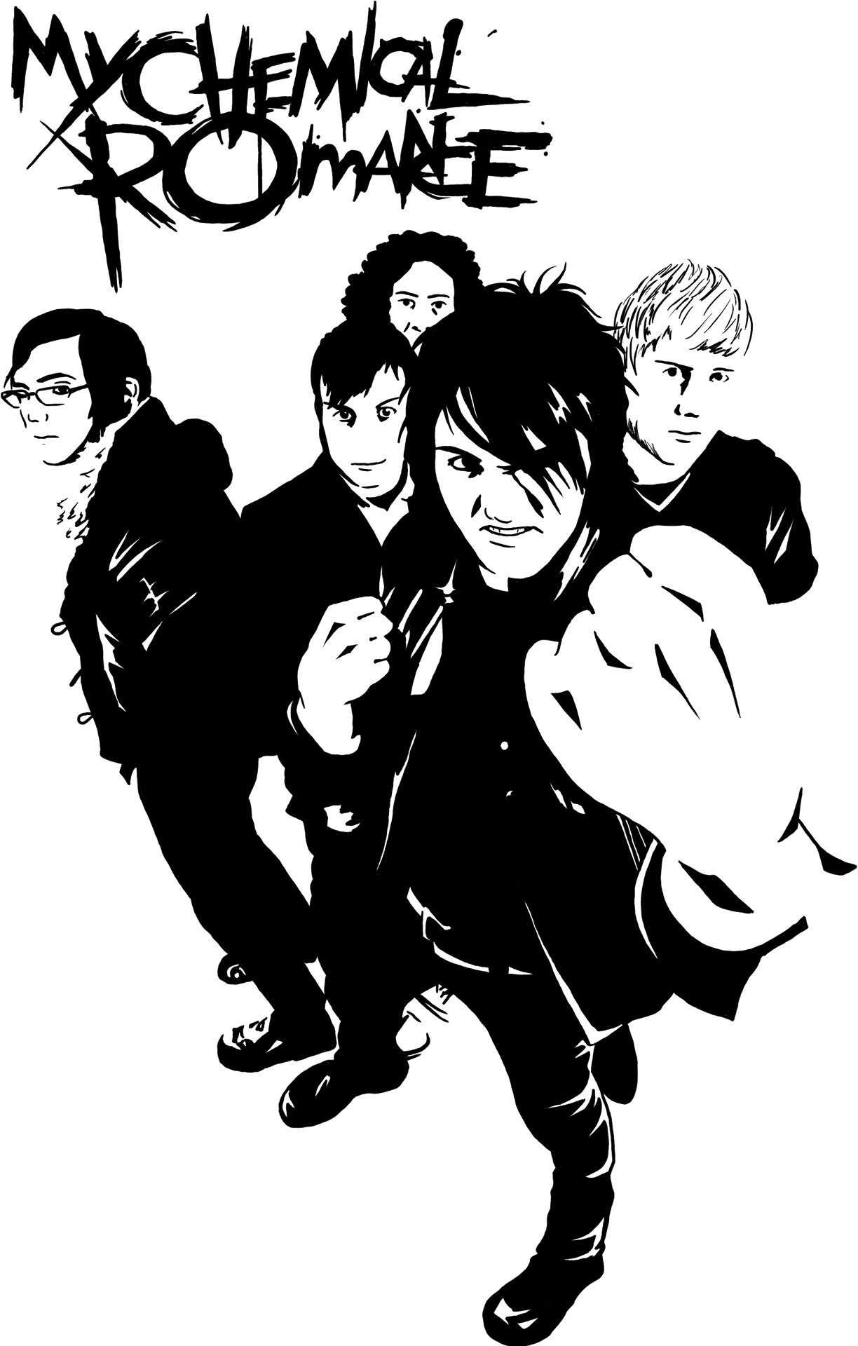 My Chemical Romance Band Illustration PNG image