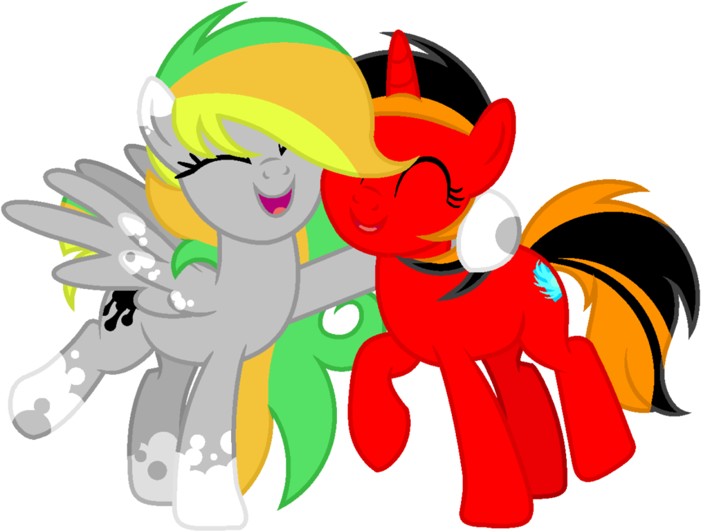 My Little Pony Friends Hugging PNG image