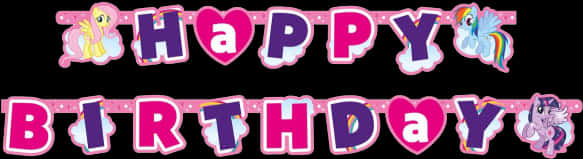 My Little Pony Happy Birthday Banner PNG image