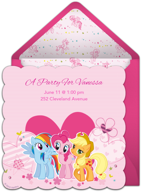 My Little Pony Invitation Card PNG image