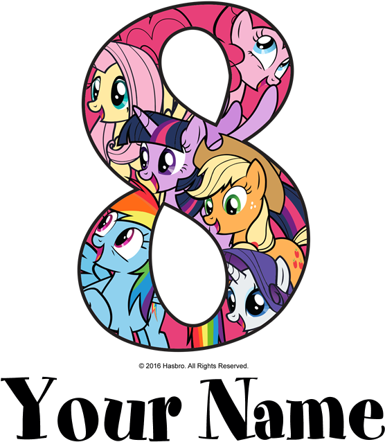 My Little Pony Number8 Personalized Birthday PNG image