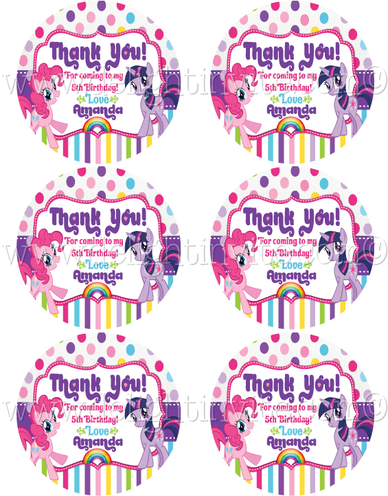 My Little Pony Thank You Tags PNG image