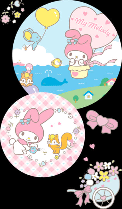 My Melody Adventures Illustration PNG image