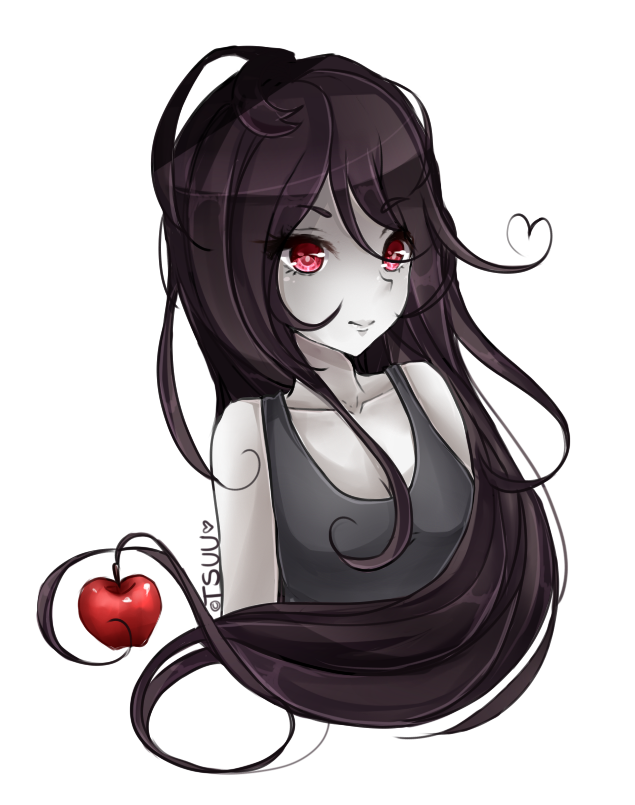 Mysterious Anime Vampire Girlwith Apple PNG image