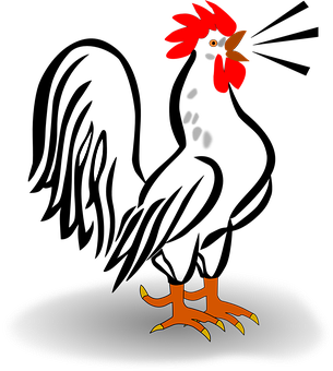 Mysterious_ Rooster_ Illustration PNG image