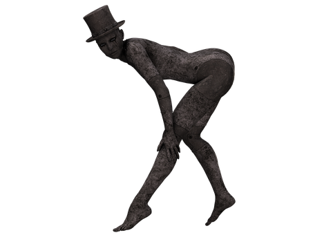 Mysterious Top Hat Figure Pose PNG image