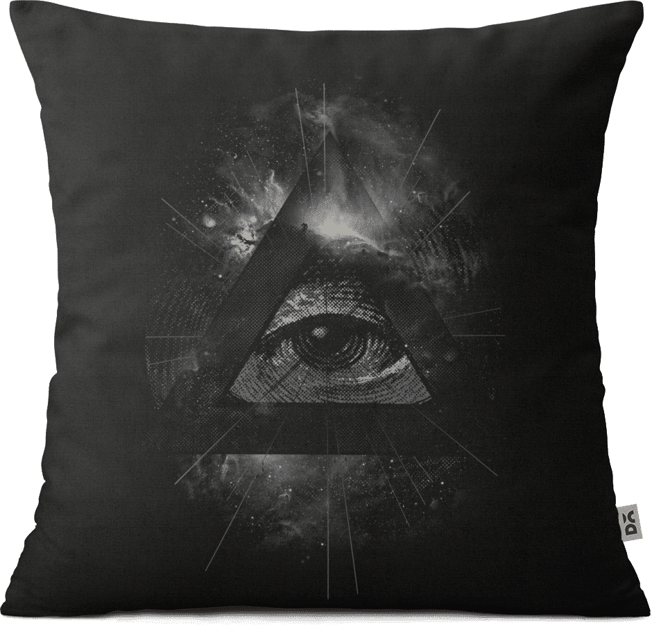 Mystic Eye Black Pillow PNG image