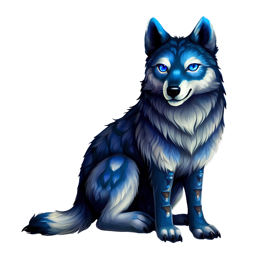 Mystic Wolf With Blue Eyes Png 05032024 PNG image