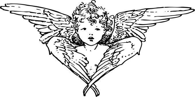 Mystical Angel Silhouette PNG image