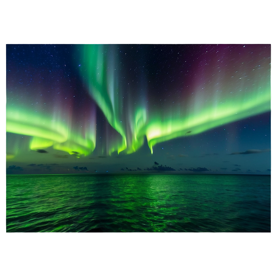 Mystical Aurora Over Ocean Png 15 PNG image