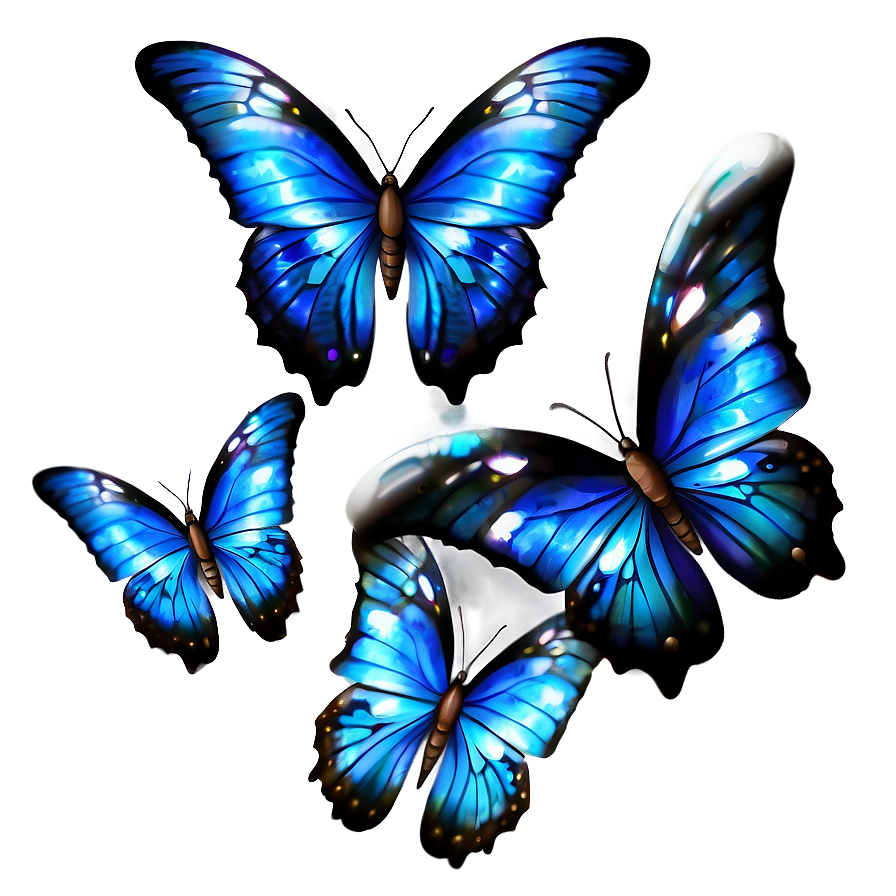 Mystical Blue Butterflies Png 73 PNG image