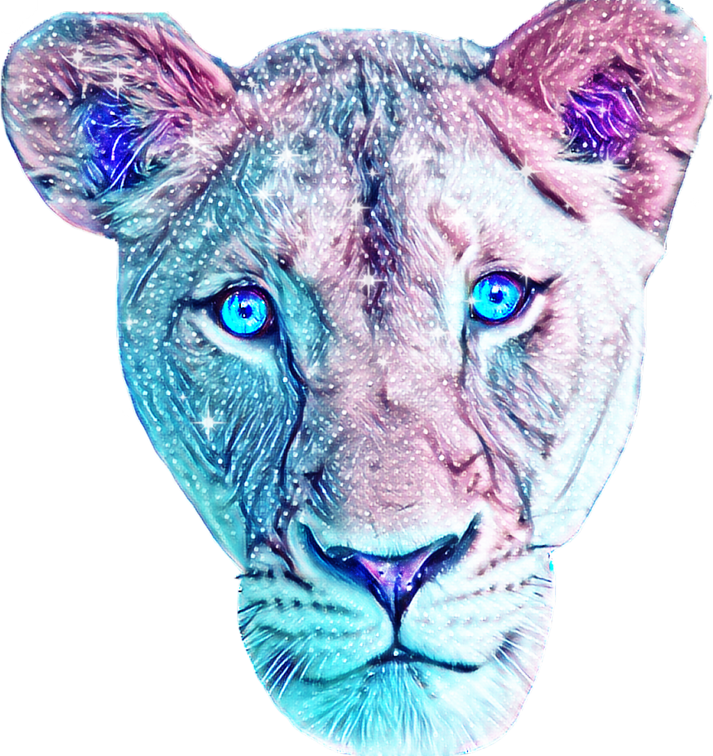 Mystical Blue Eyed Lioness PNG image