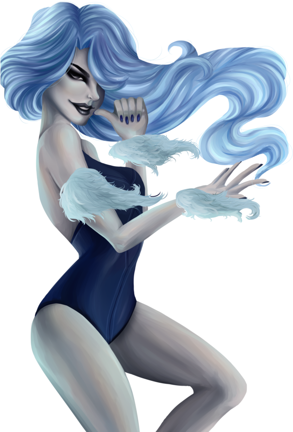 Mystical_ Blue_ Haired_ Woman PNG image
