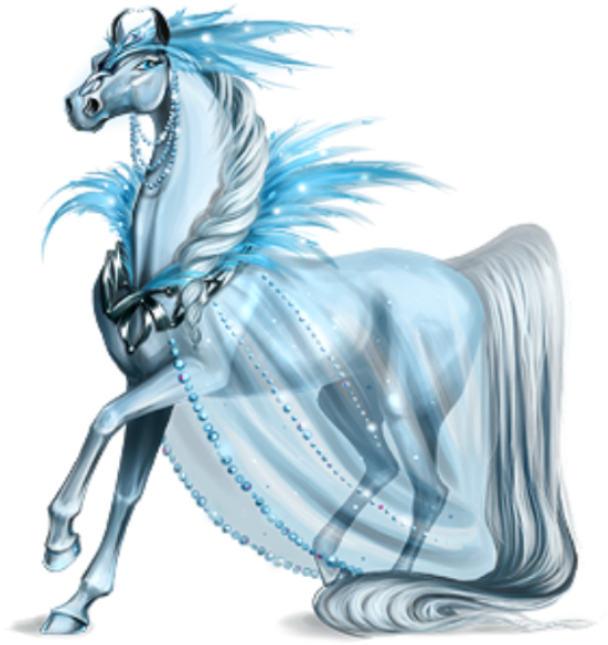 Mystical Blue Horse Illustration PNG image